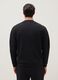 Black regular fit cotton blend crew neck sweatshirt_2