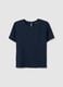 Women's blue regular fit t-shirt without closure_4