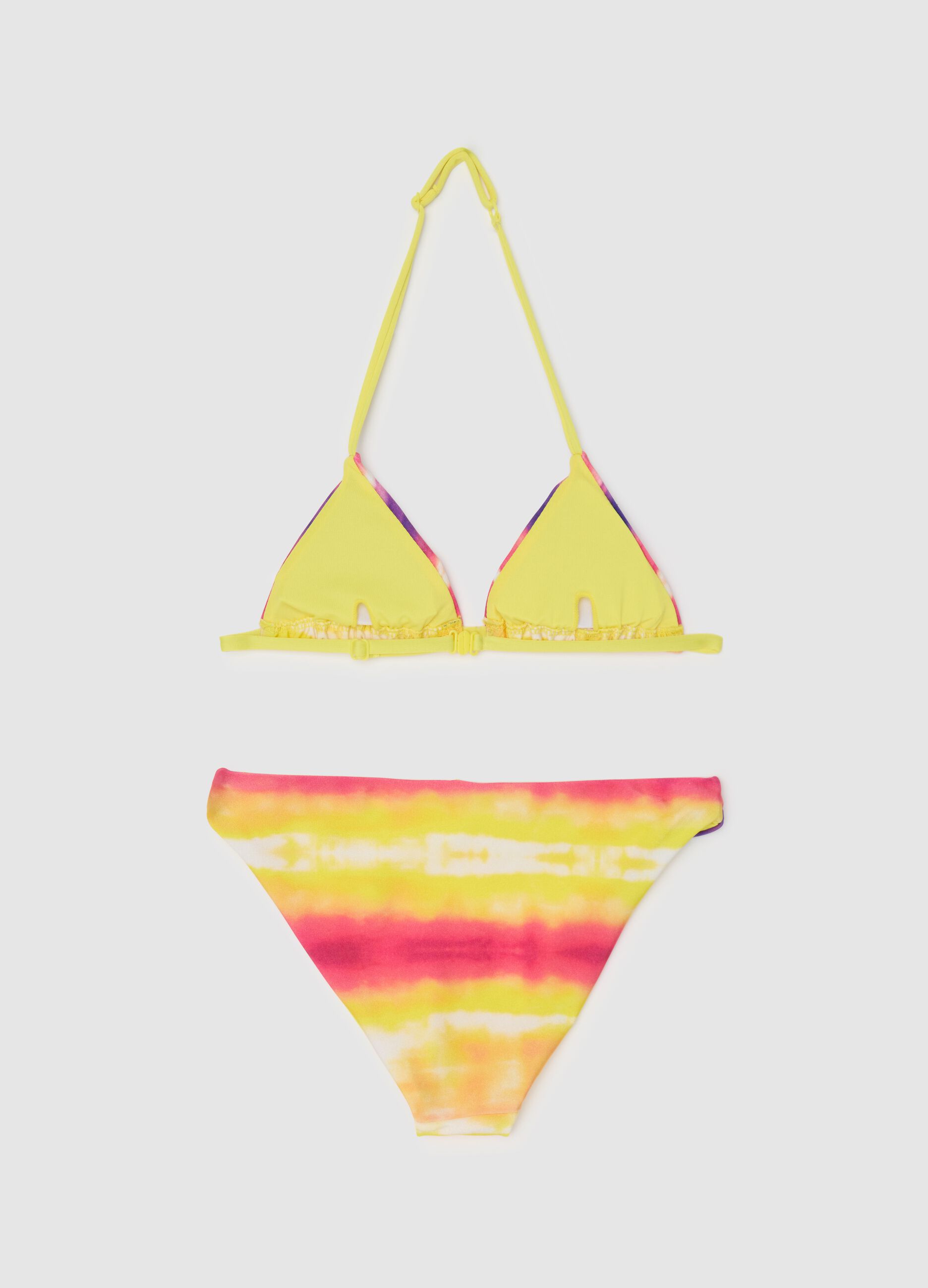 Bikini da ragazze in tessuto elasticizzato multicolor