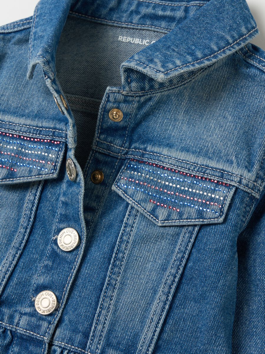 Giacca in denim con balza _3