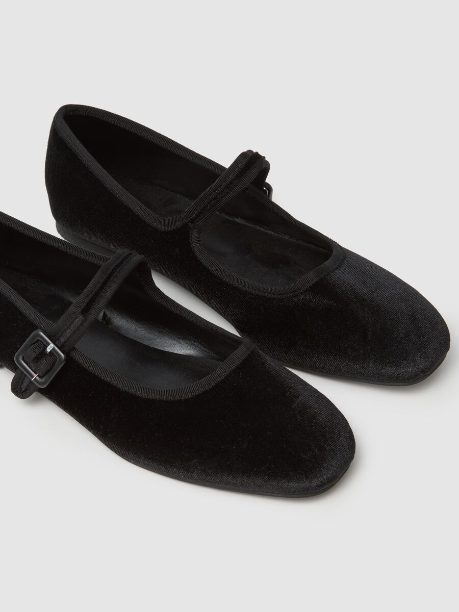 Scarpe ballerina in velluto nero_2