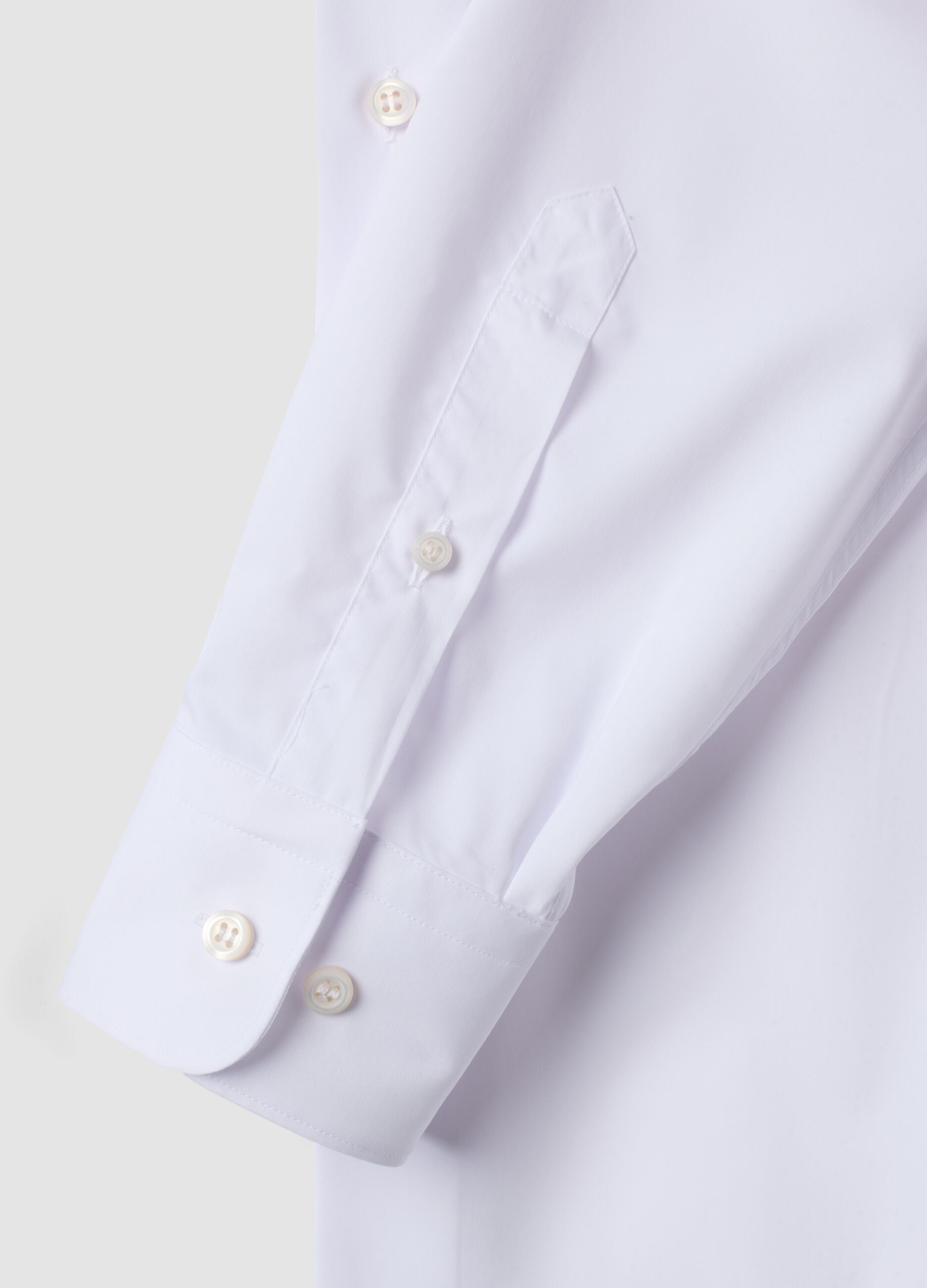 Camicia bianca in popeline di misto lyocell easy iron regular fit