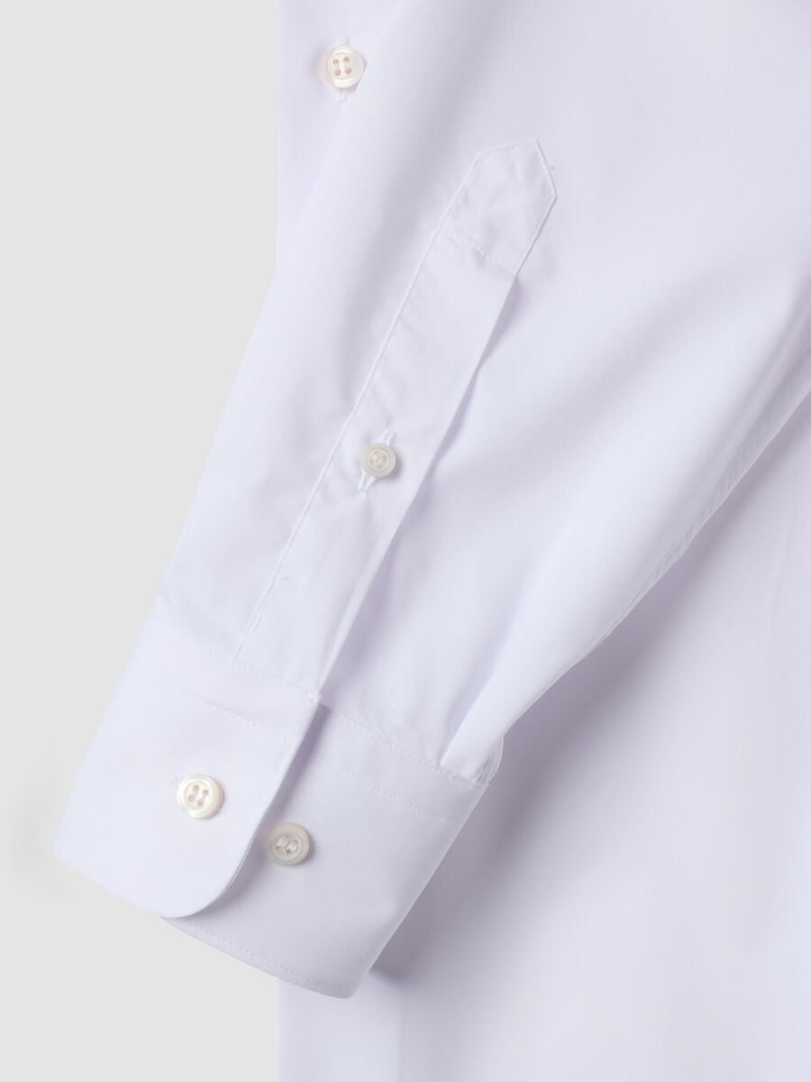 Camicia bianca in popeline di misto lyocell easy iron regular fit_1