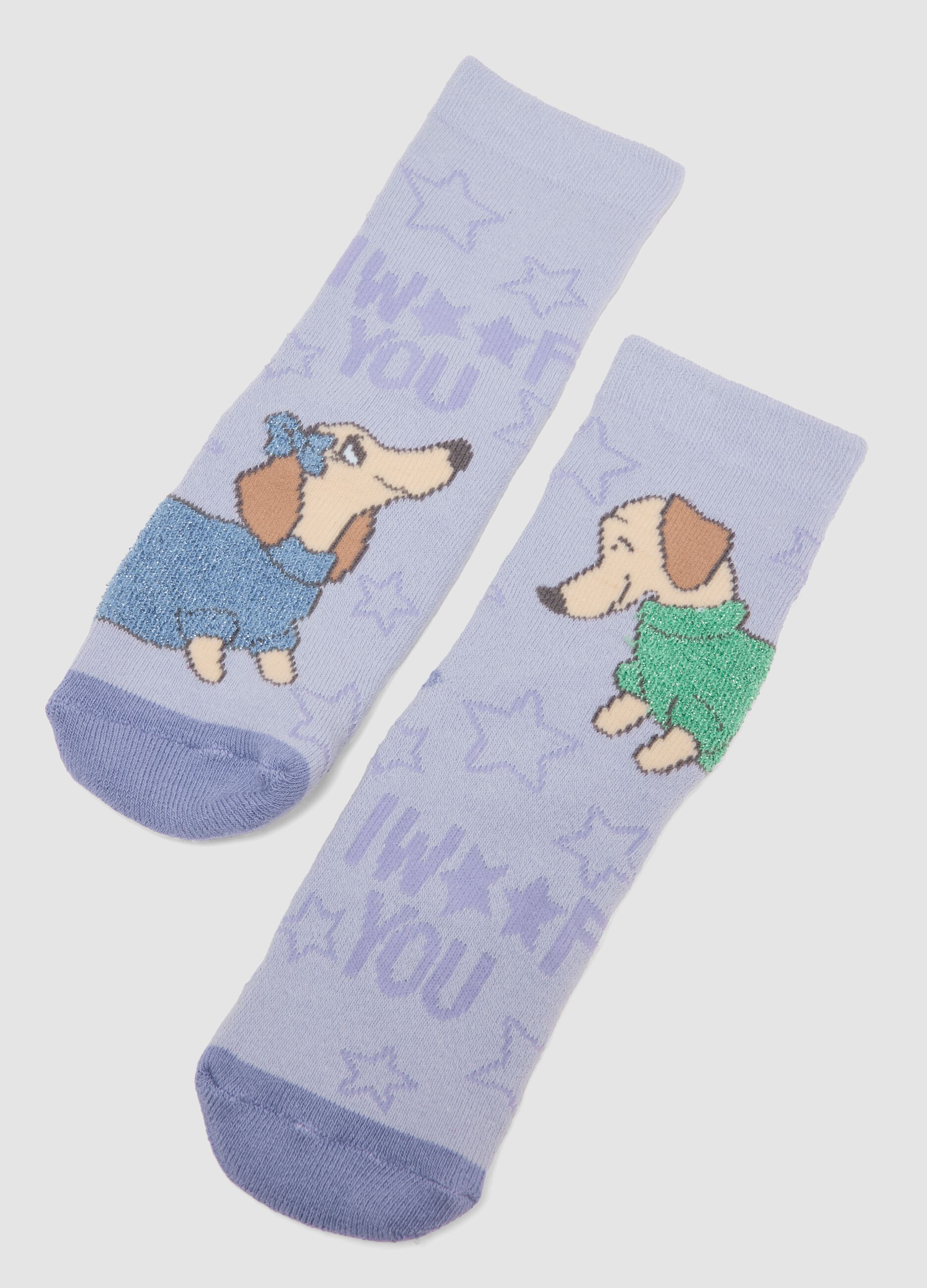 2-pack of girls&rsquo; organic stretch cotton non-slip socks
