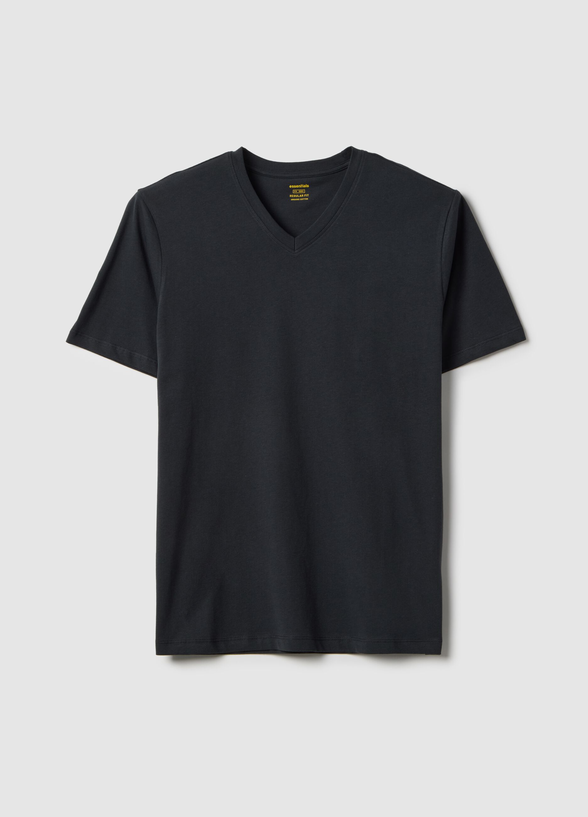 Regular fit pure cotton black T-shirt