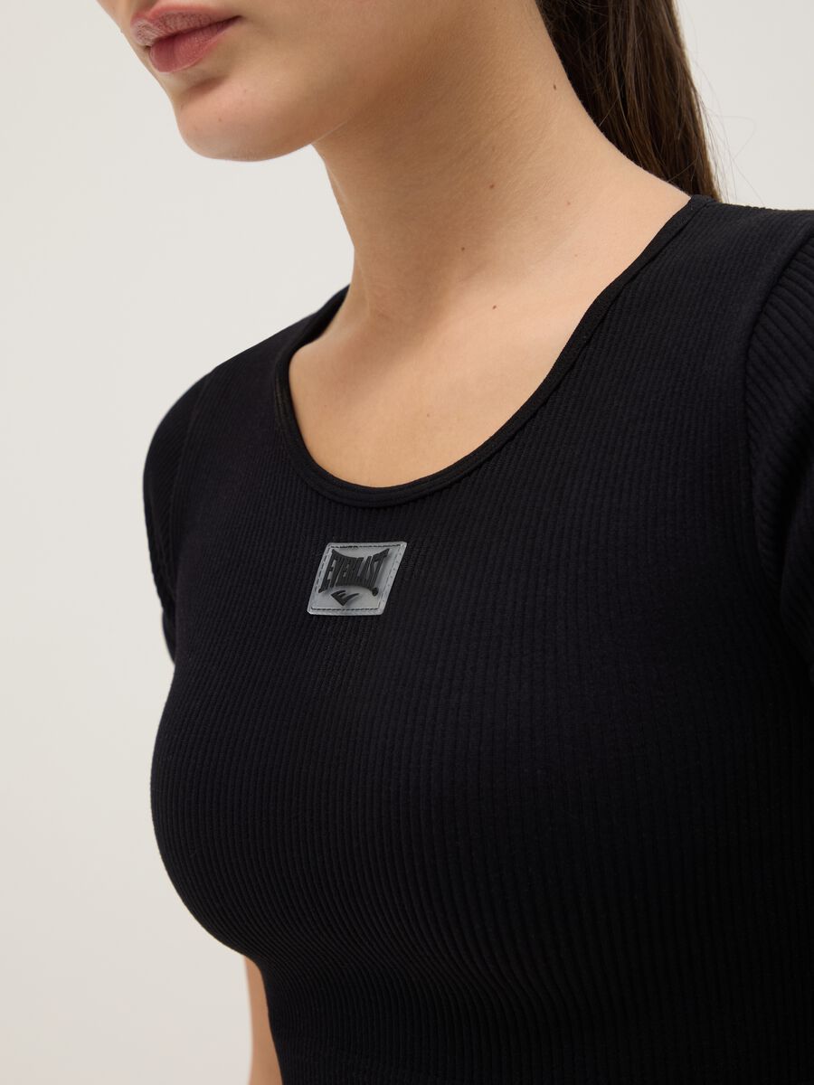 Black Boxy Fit Short Sleeve Sports T-shirt_3