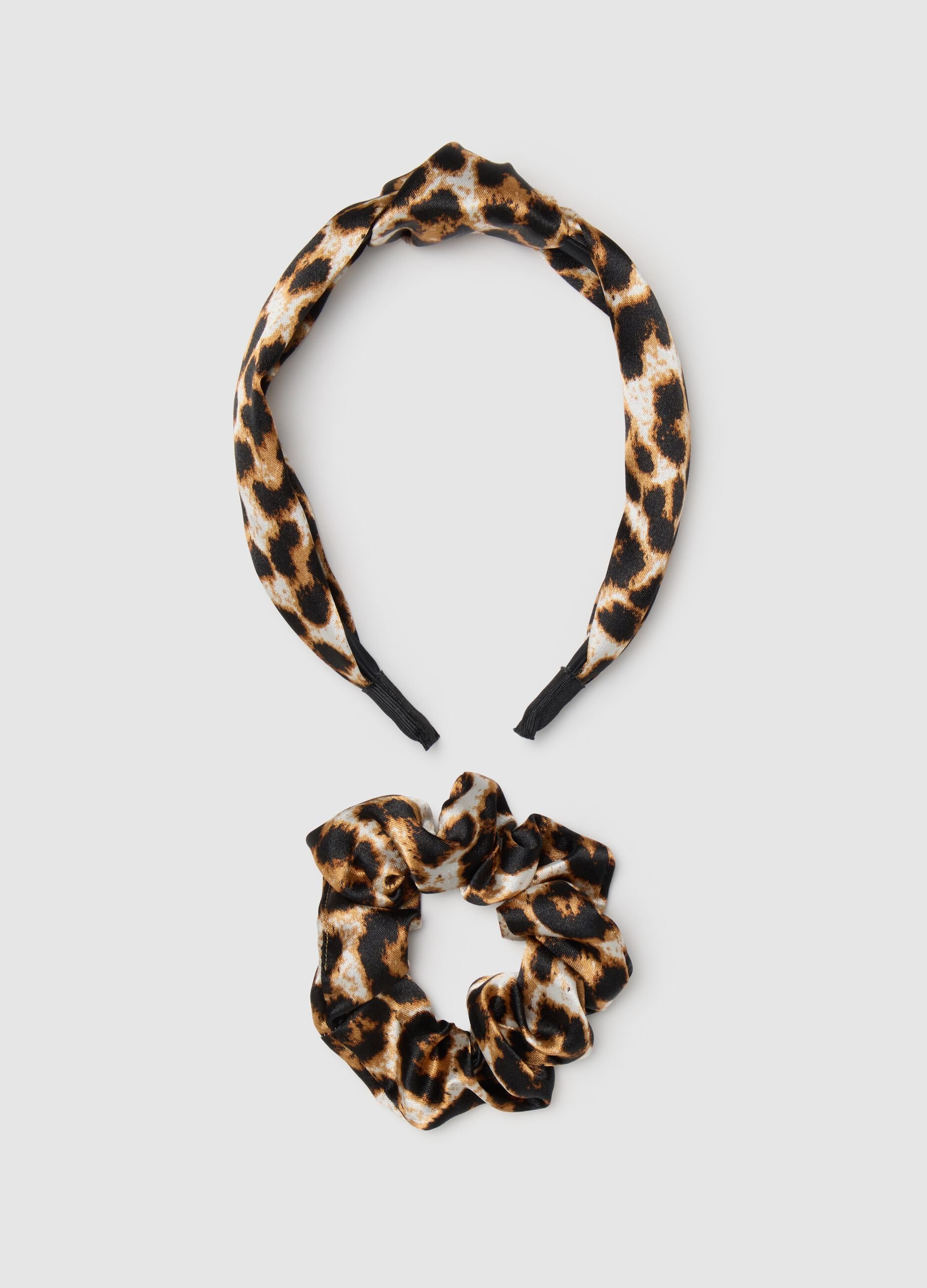 Set accessori per capelli da donna in misto con stampa