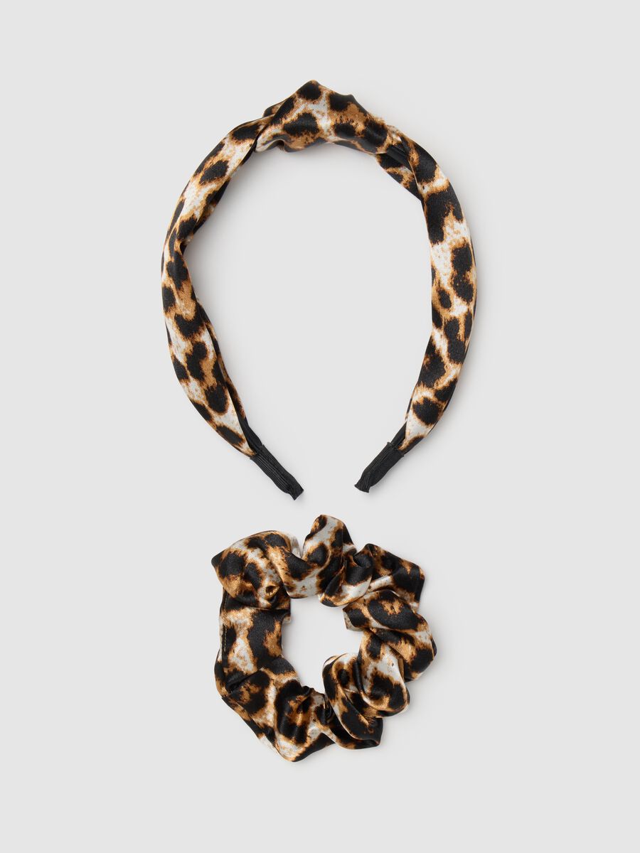 Women's mixed print hair accessory set_0