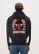 Black cotton blend hoodie with Chicago Bulls print_2