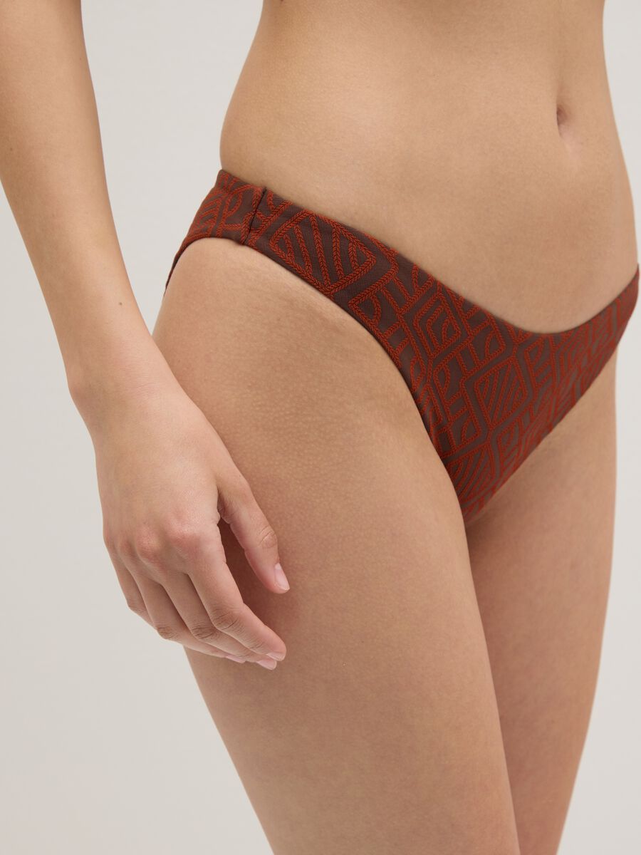 Women’s bikini briefs in brown stretch microfibre_2