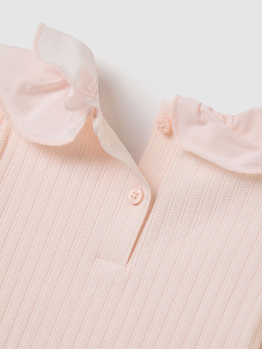 Maglia da bambina in cotone elasticizzato rosa regular fit_3