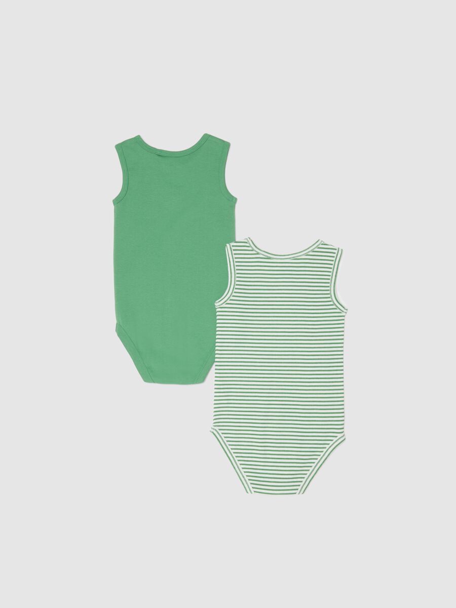 Sleeveless multicolour cotton baby bodysuit twin-pack_1