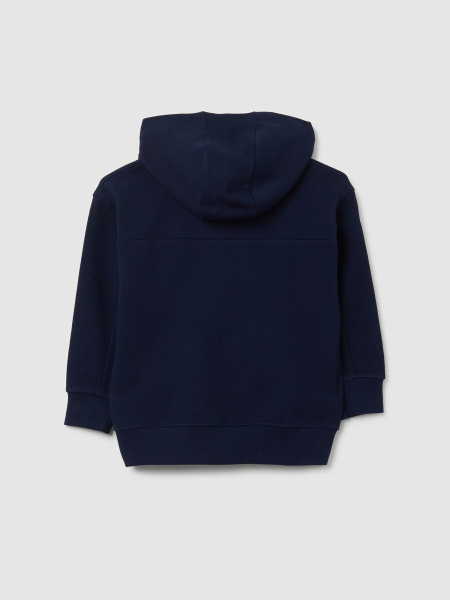 Felpa da bambino in puro cotone blu regular fit_4