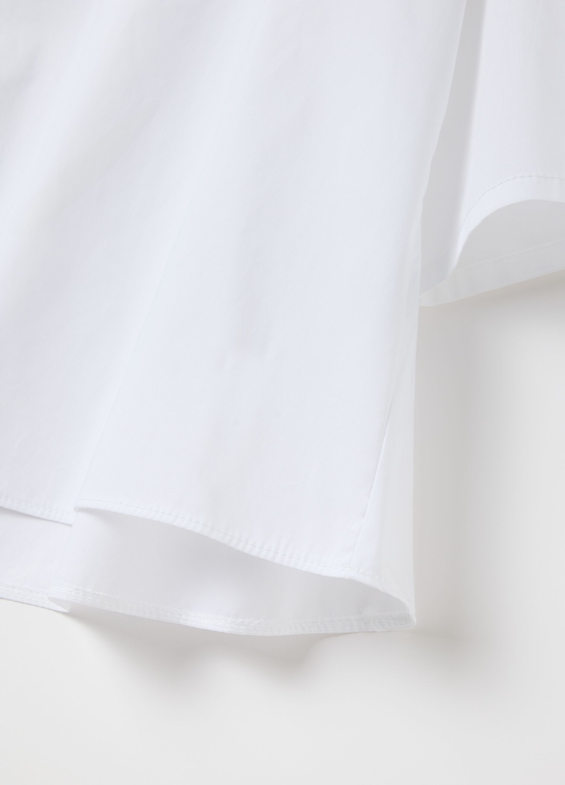 White Hybrid Shirt in Stretch Cotton