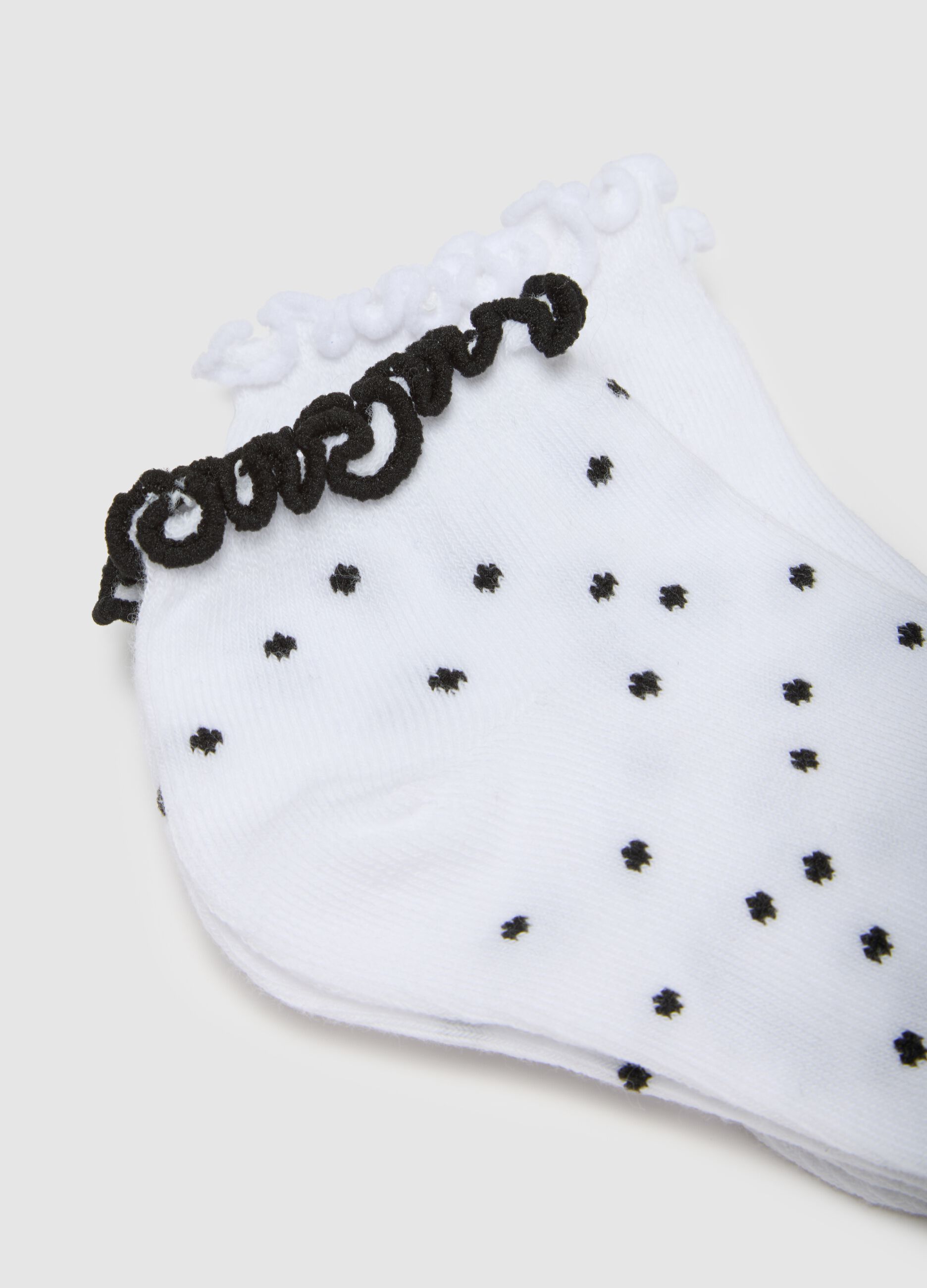 Girls' Multicolour Cotton Blend Ankle Socks Tripack