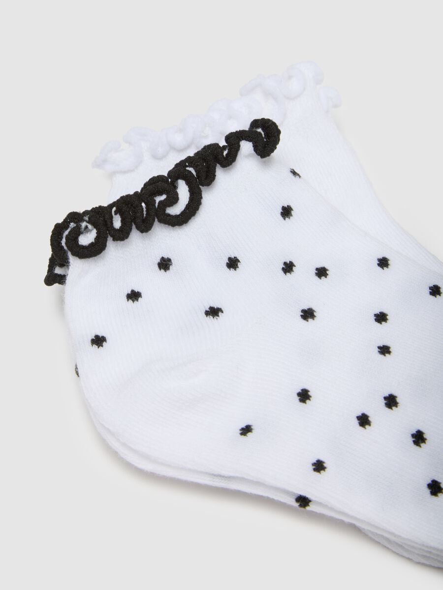 Girls' Multicolour Cotton Blend Ankle Socks Tripack_1