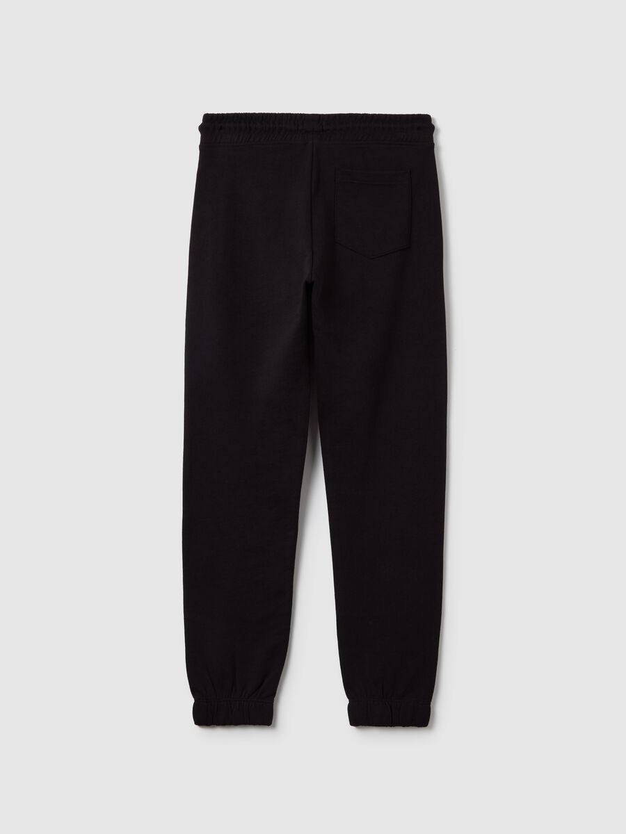 Cotton joggers with drawstring and print_4