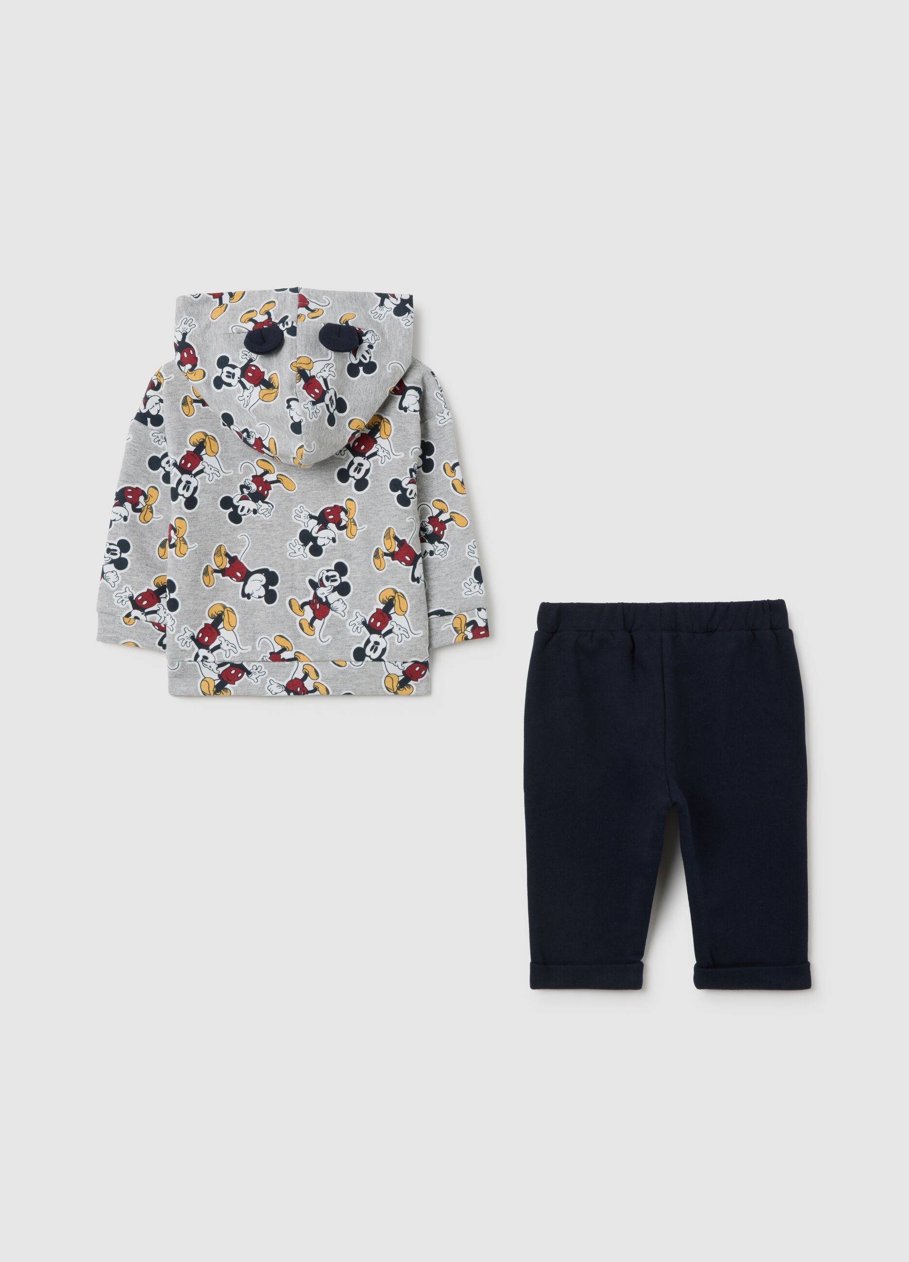 Multicolour pure cotton baby set with Mickey Mouse print