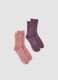 Bipack di calzini rosa chiaro e malva in tessuto elasticizzato_0
