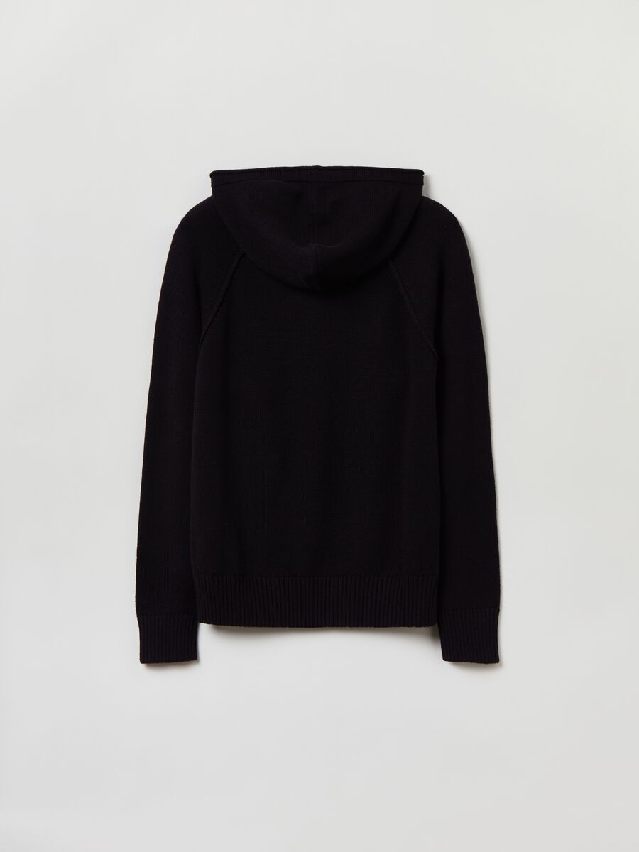 Felpa in maglia con cappuccio_1