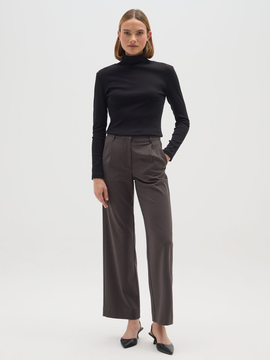 Black Cotton Blend Regular Fit Turtleneck_1