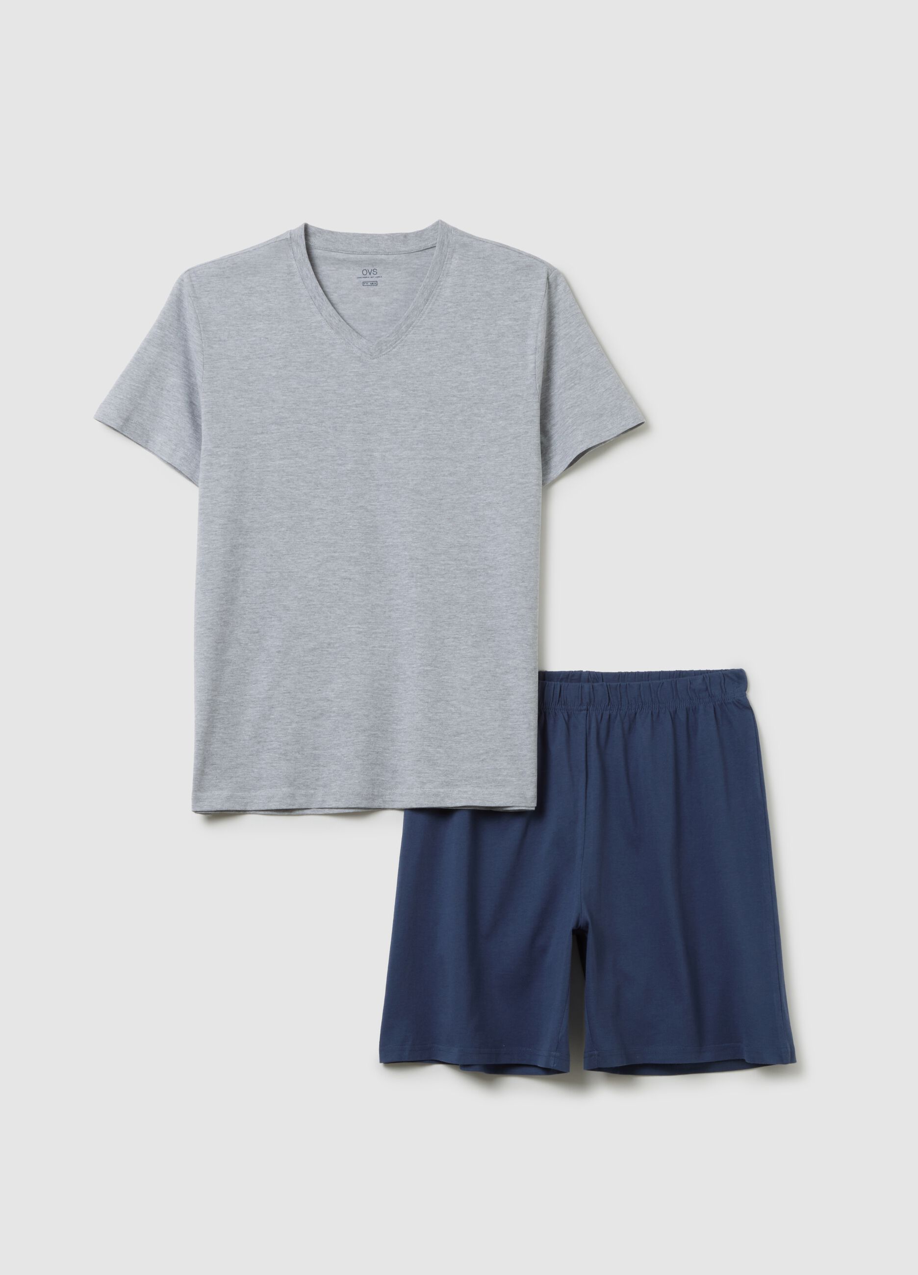Grey regular fit pure cotton pyjamas