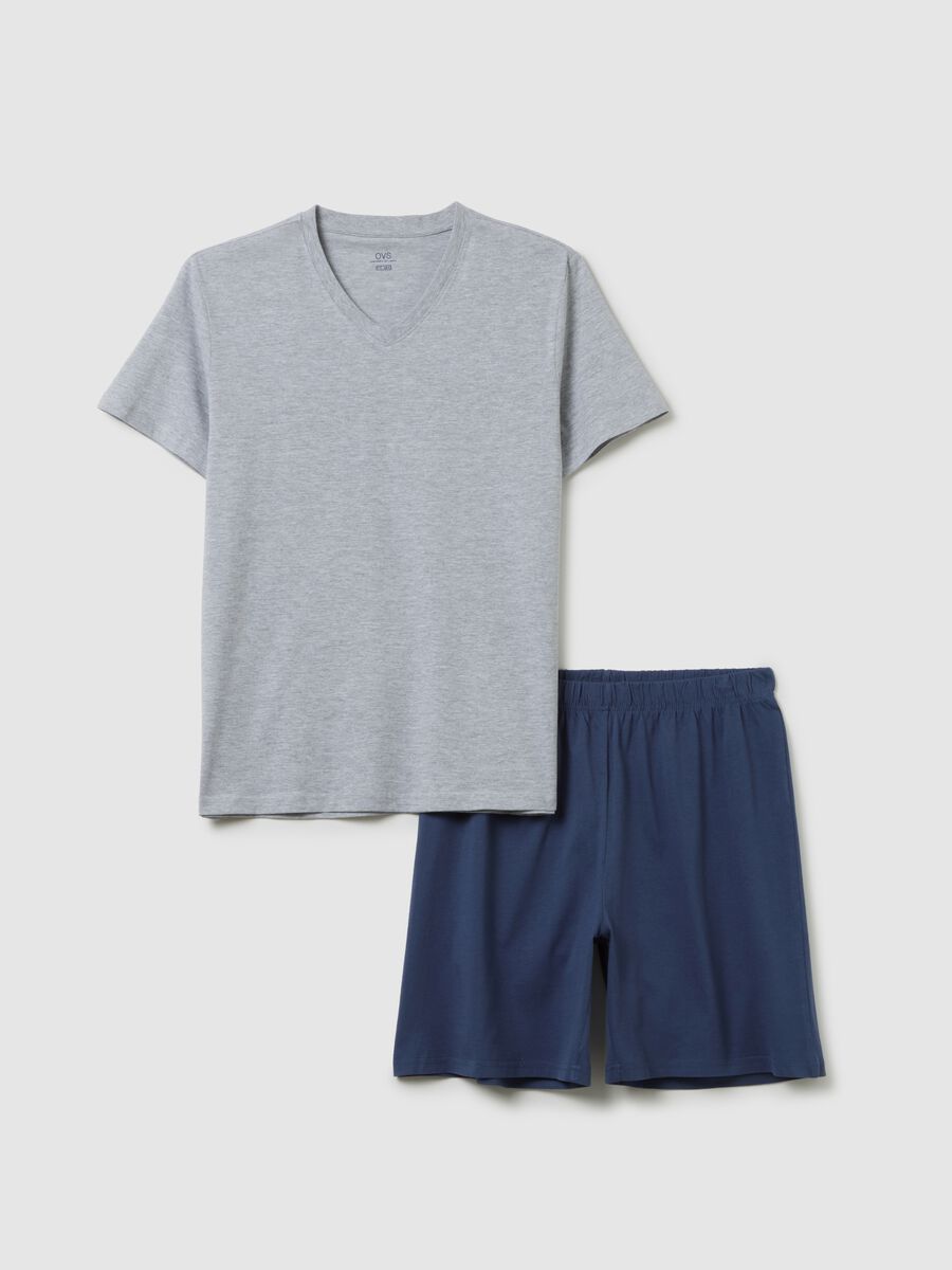 Grey regular fit pure cotton pyjamas_4