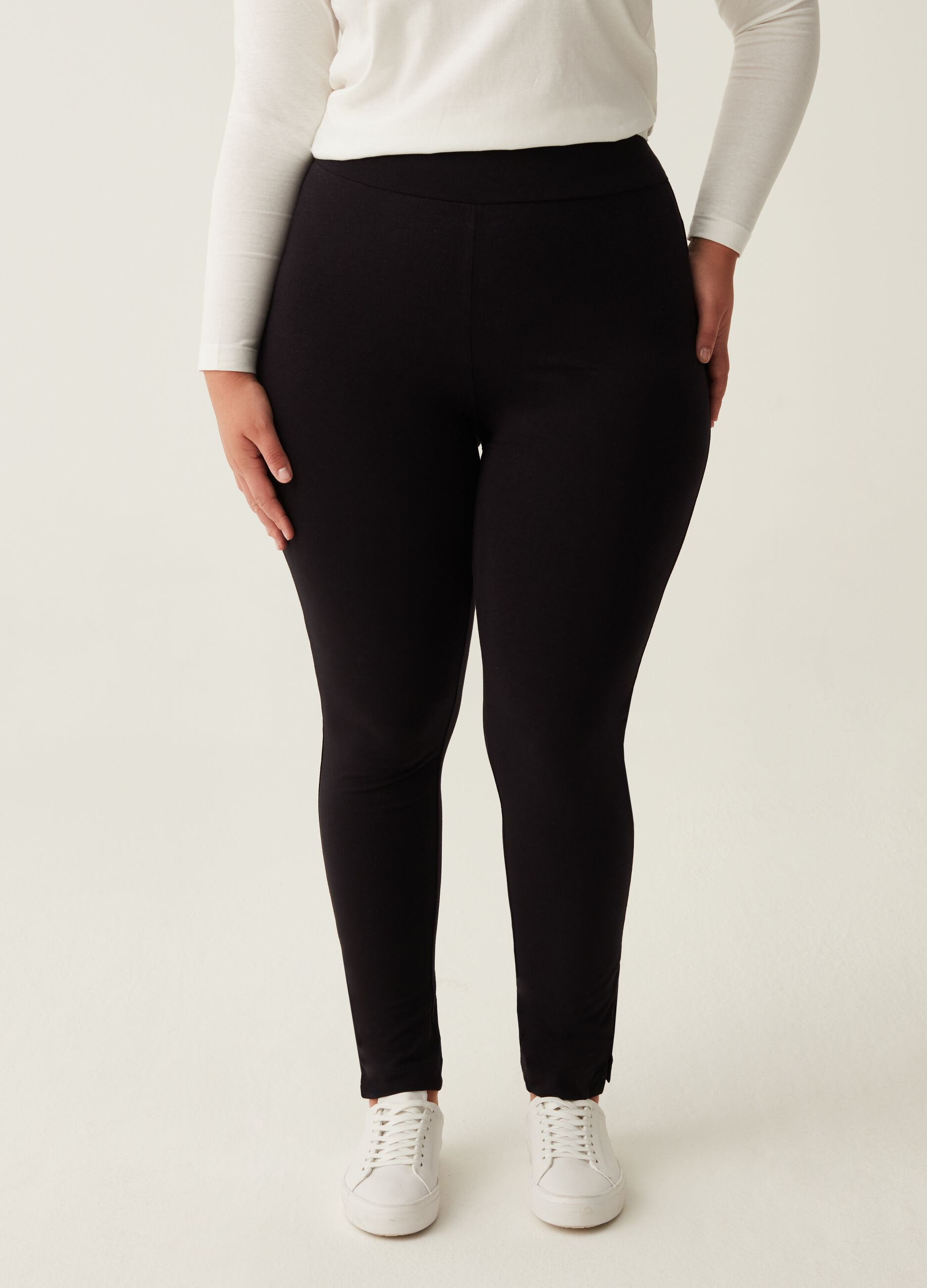 Leggings stretch con spacchetti Curvy_1