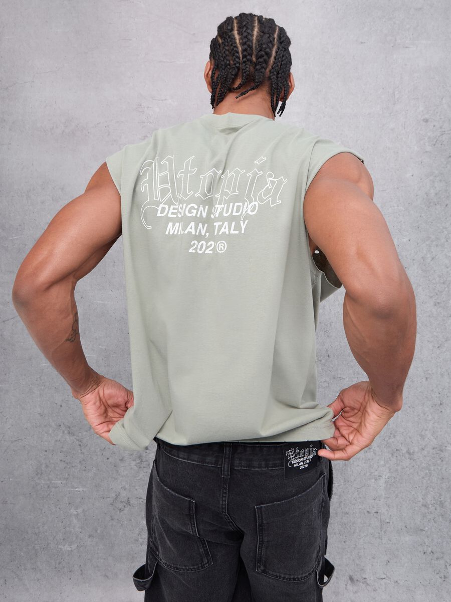Distressed Tank Top Military Green_0