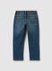 Straight-fit jeans with abrasions and print_1