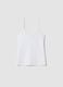 White organic cotton tank top with thin straps_0