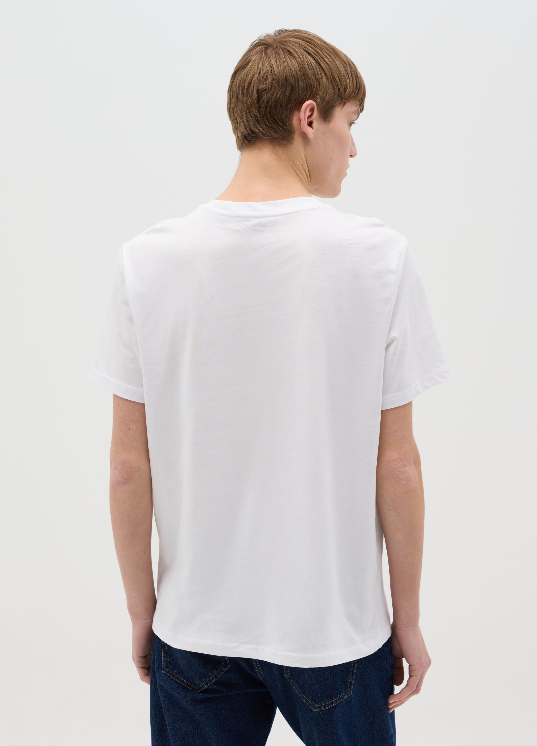 Cotton T-shirt with bowling balls print
