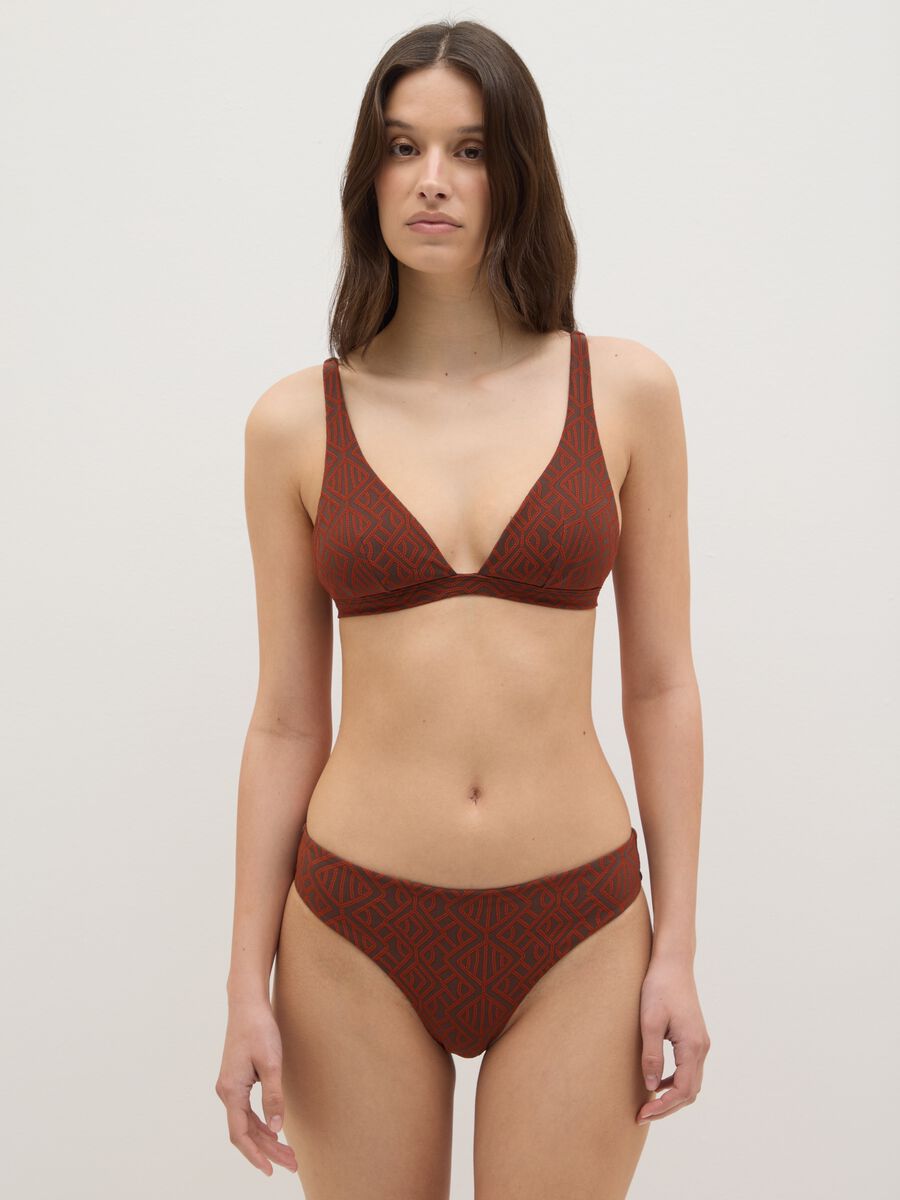 Women’s Brazilian-cut briefs in multicoloured stretch fabric_1