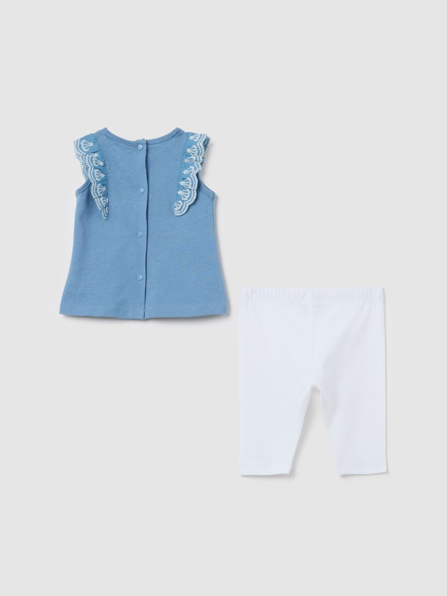 Light blue and white set in 100% cotton_1