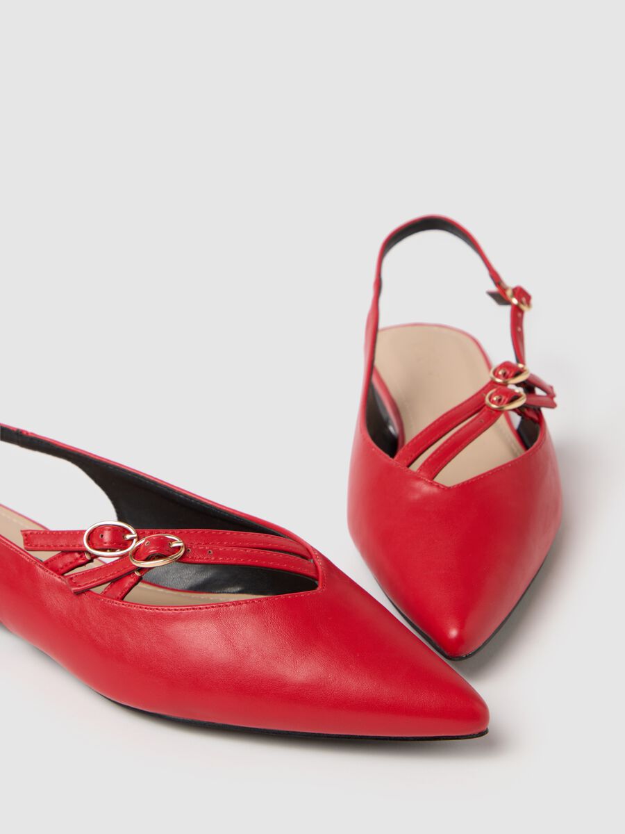 Red Ballet Flats with Ovs Strap_2