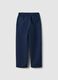 Kids' Regular Fit Blue Cotton and Linen Blend Chino Trousers_1
