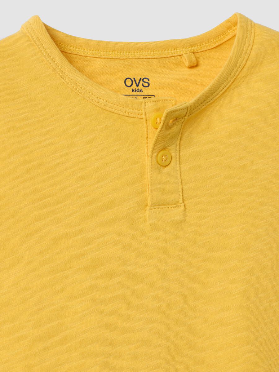 Yellow pure cotton vest top with buttons_2