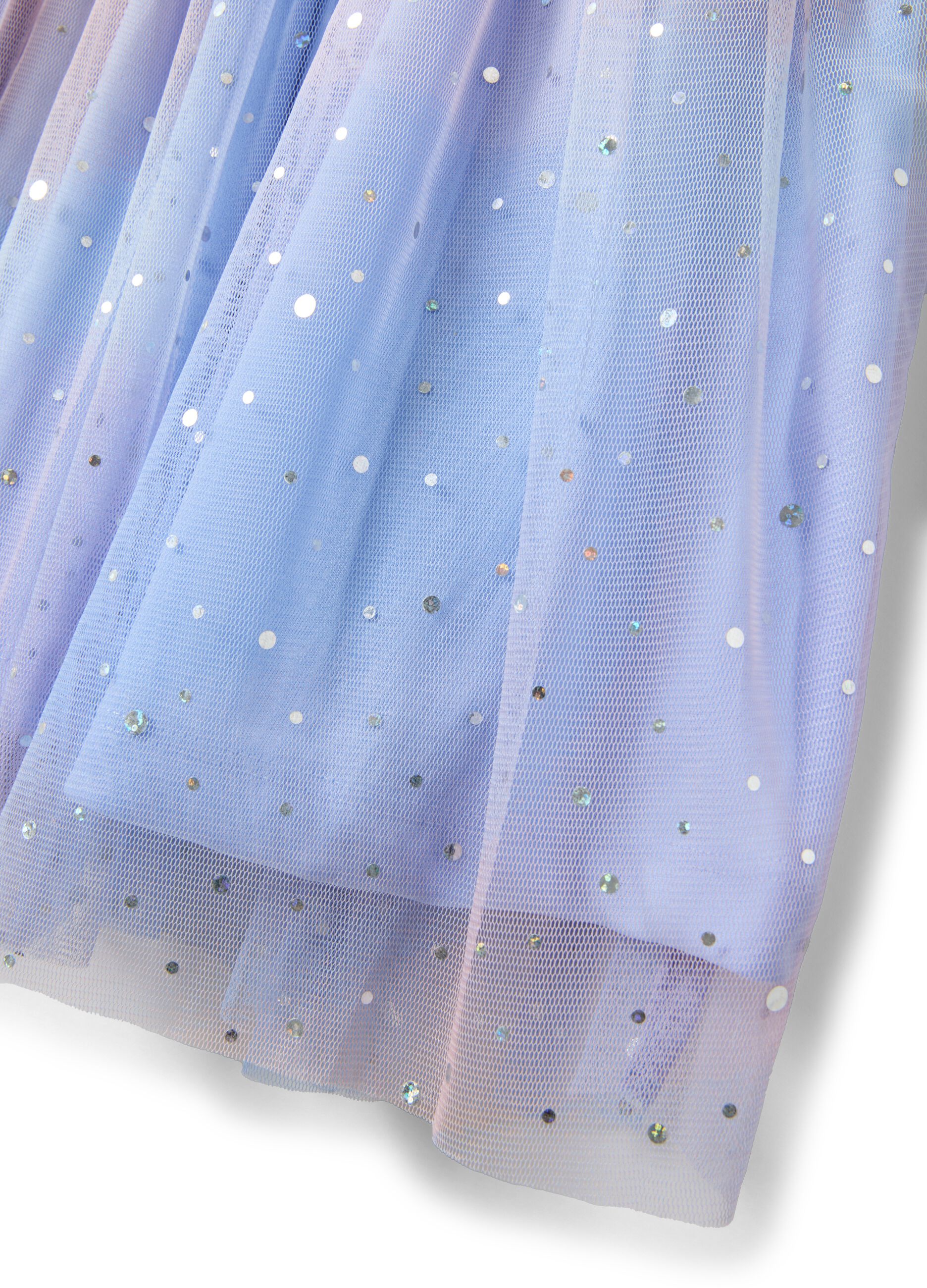 Girls&rsquo; white stretch cotton dress with tulle skirt