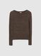 Brown Ribbed Jumper with Metallic Fibres_4