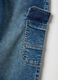 Jeans cargo in misto cotone blu da bambino regular fit con elastico_2