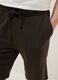 Brown cotton blend regular fit shorts_3