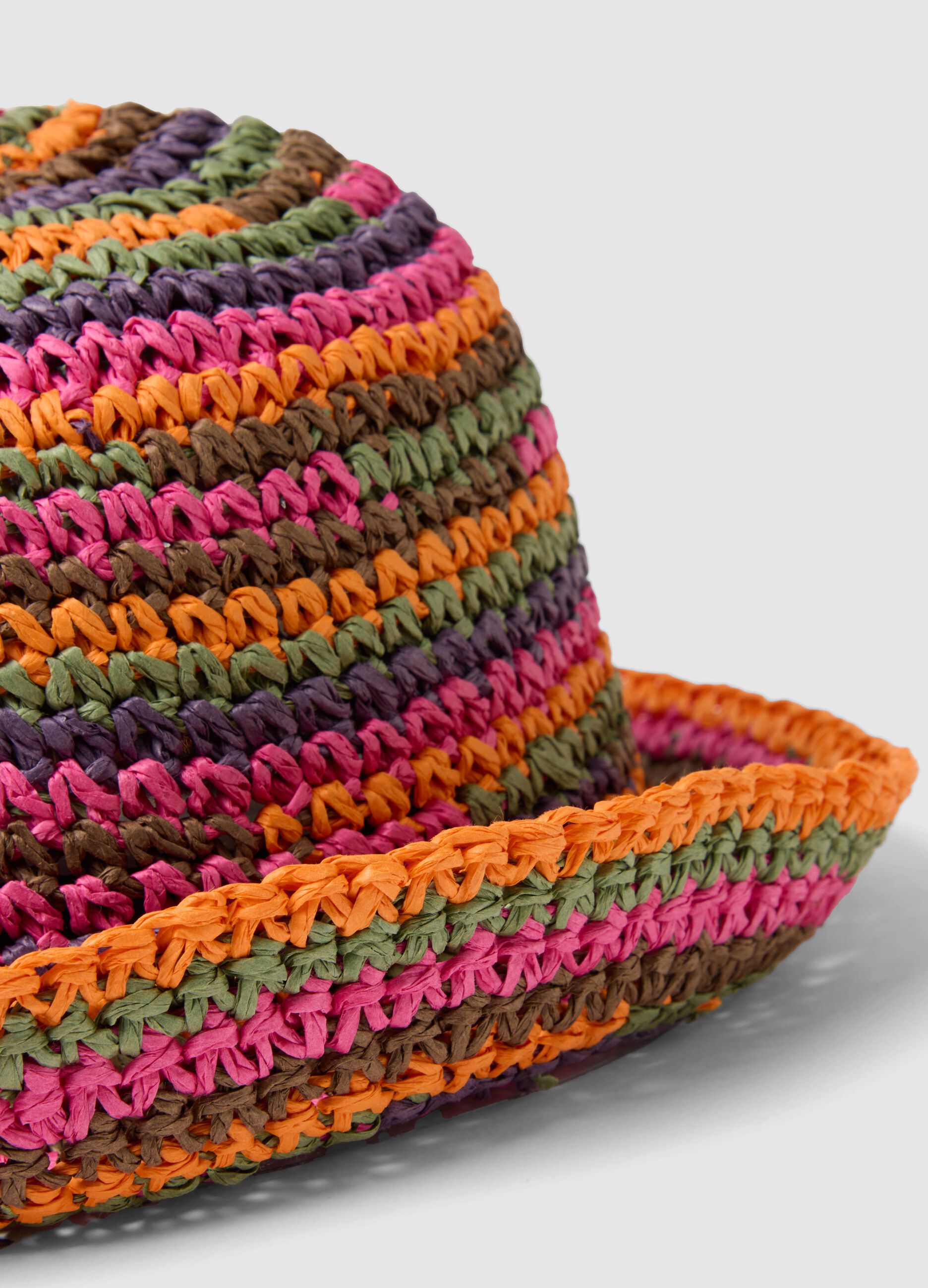 Regular fit multicolour paper mix cloche hat