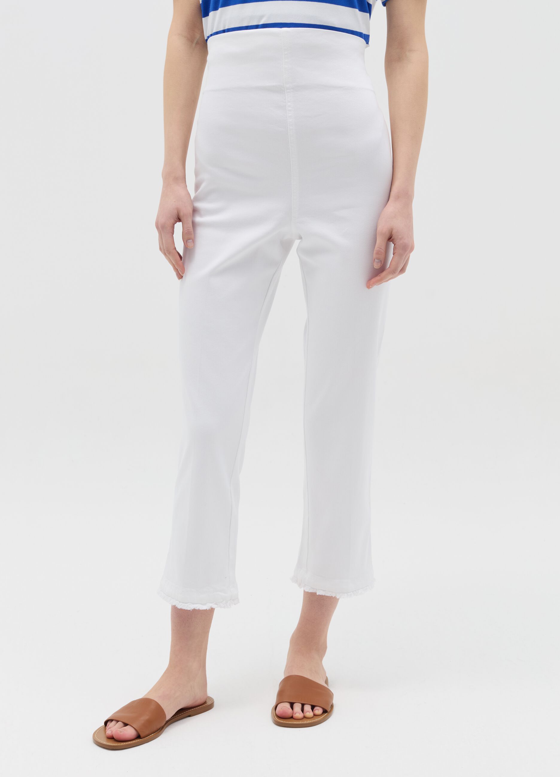 Treggings cropped premaman in denim