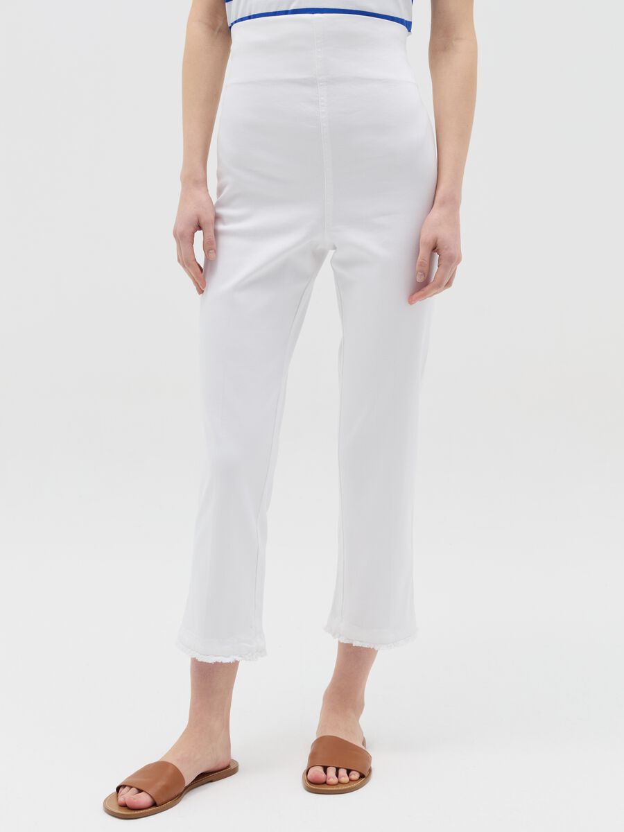 Cropped maternity treggings in denim_1