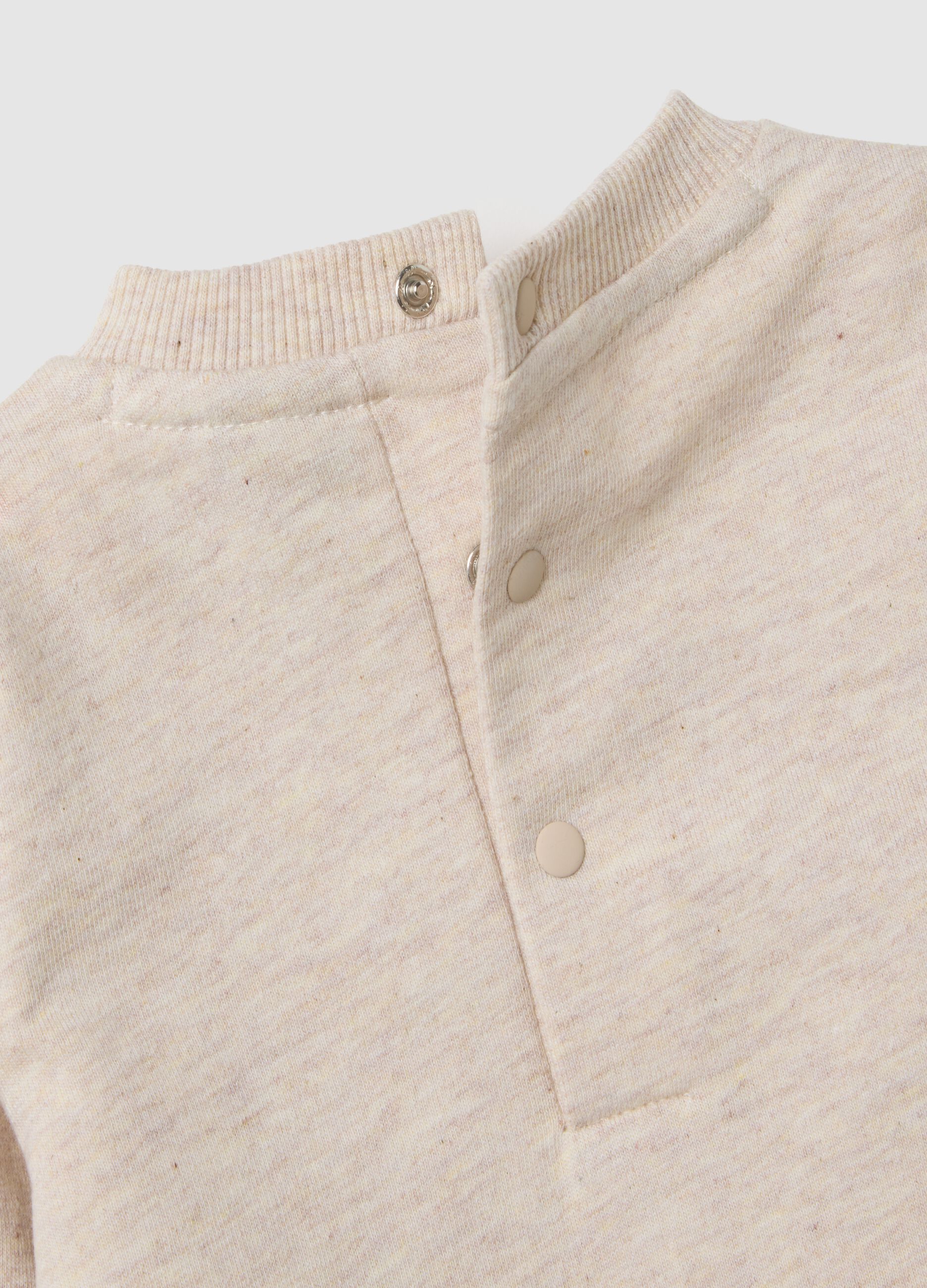 Baby sweatshirt and trousers set in pure cotton beige and blue