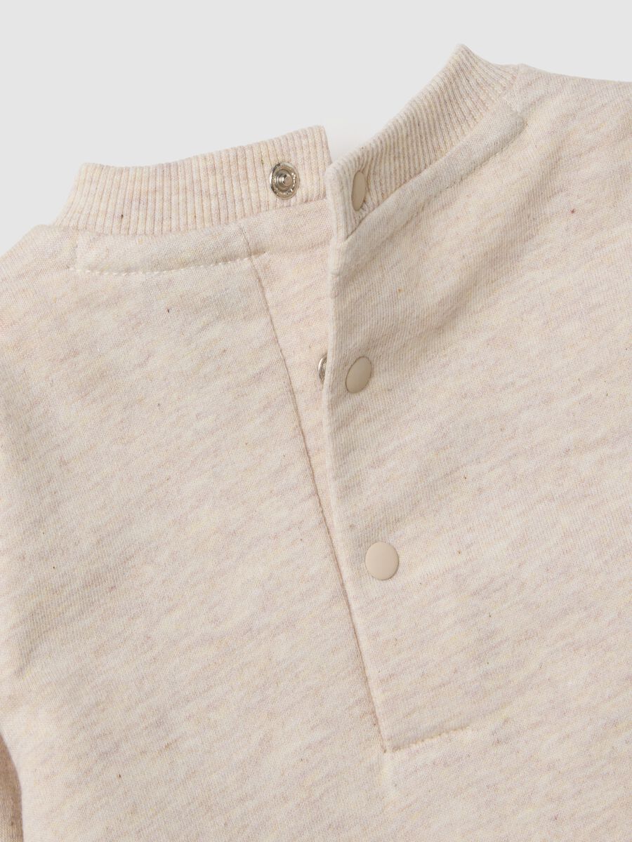Baby sweatshirt and trousers set in pure cotton beige and blue_2
