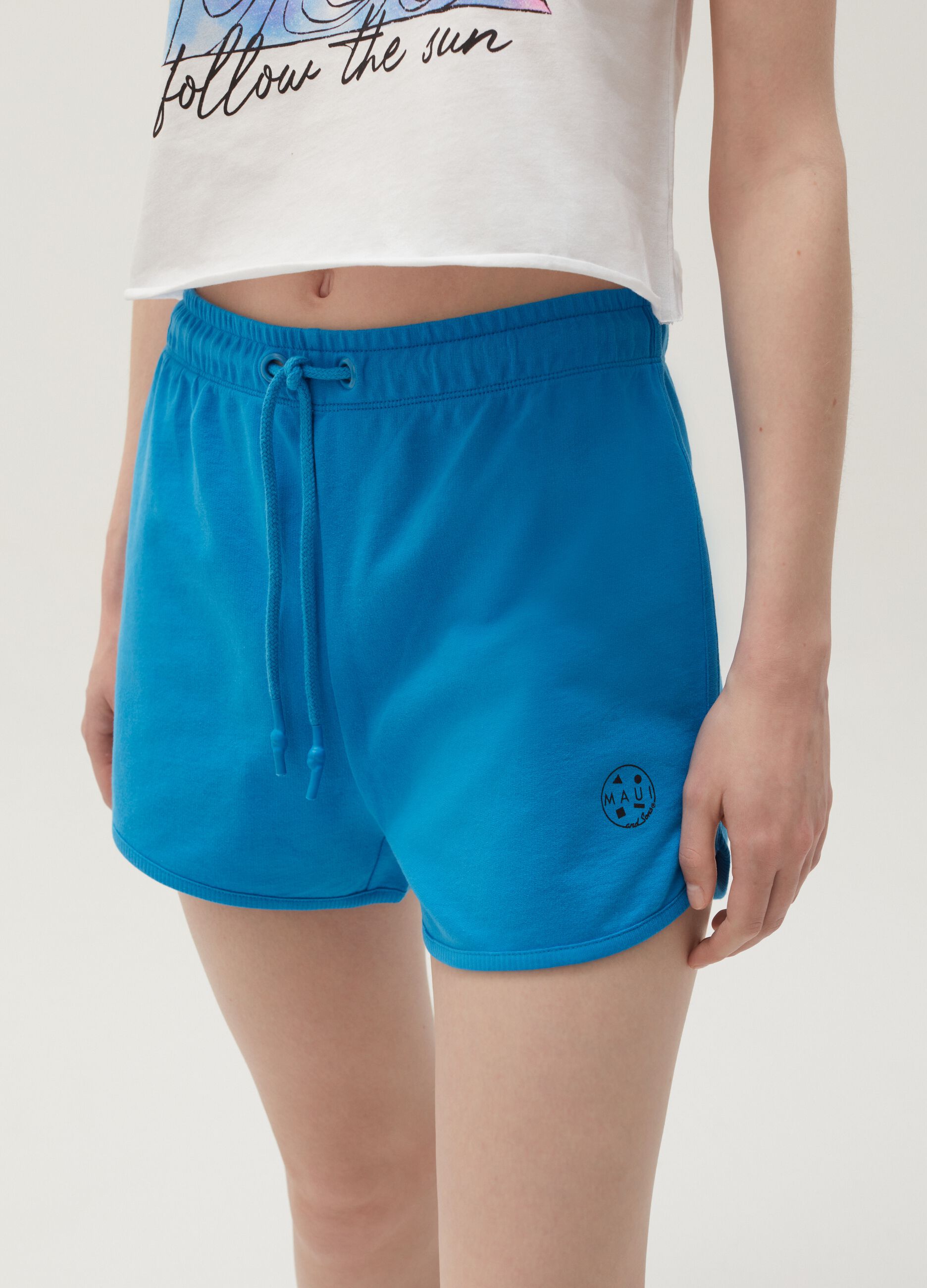 Shorts in felpa stampa Maui and Sons