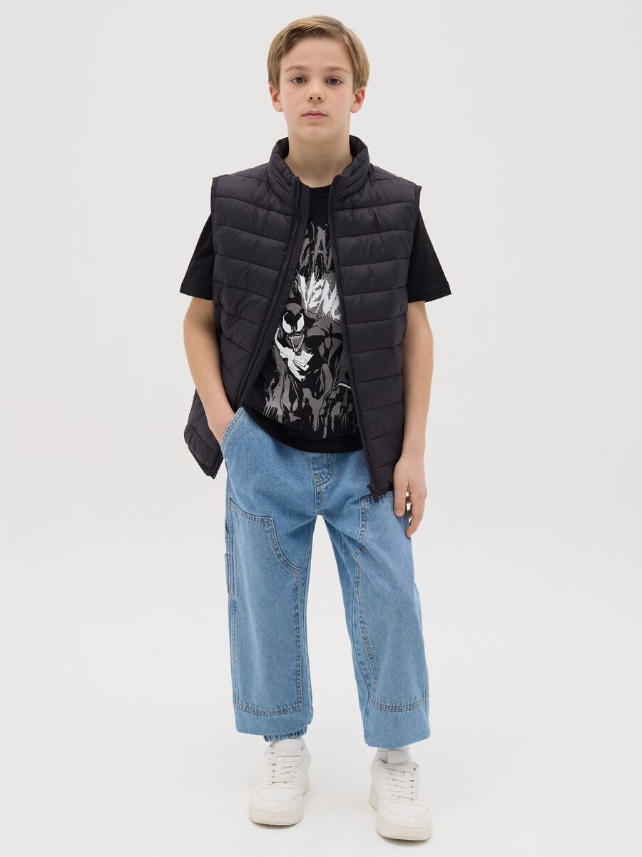 Denim joggers with drawstring_1