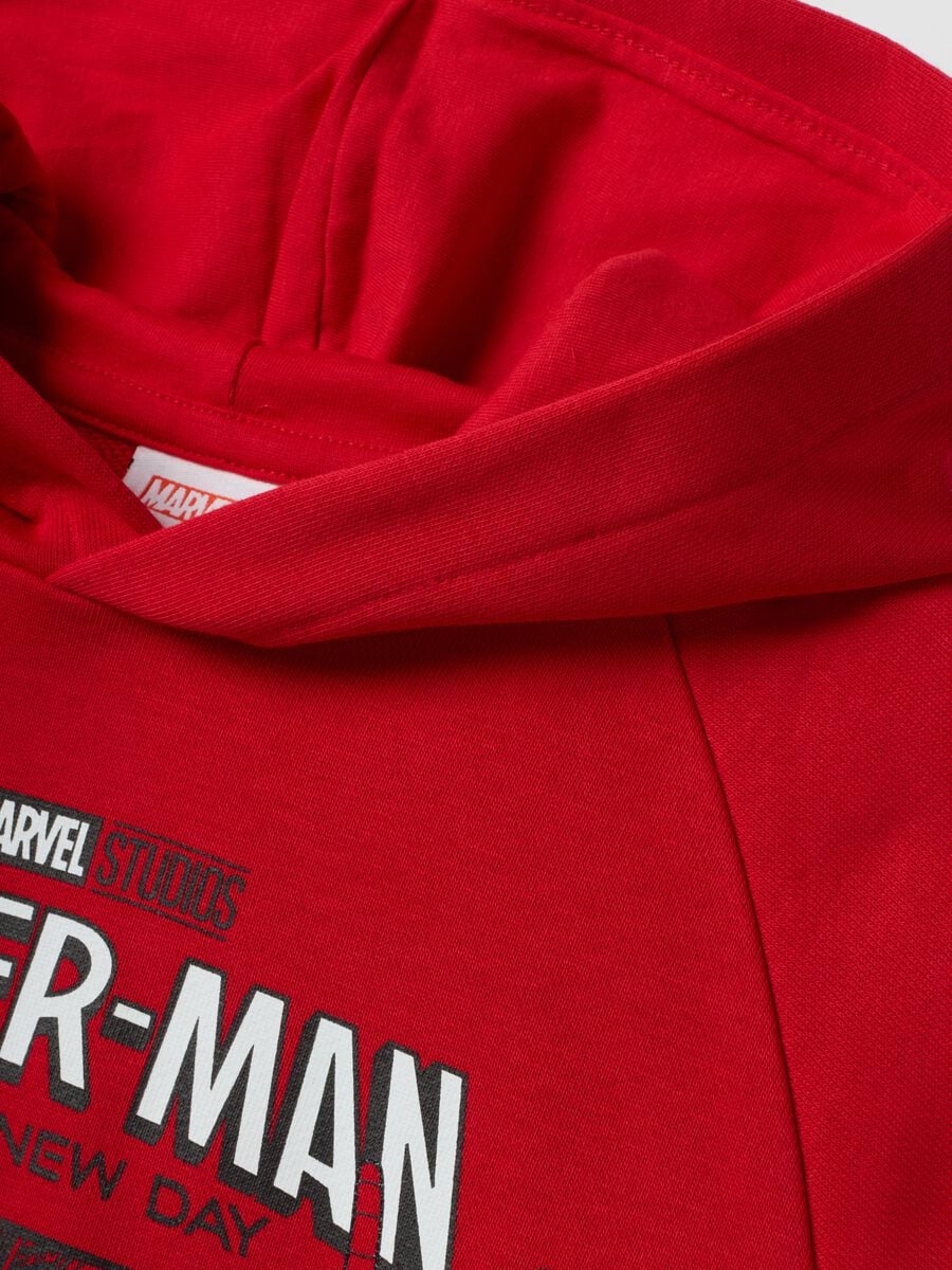 Felpa over rossa con cappuccio in misto cotone con stampa Spider Man per bambino_2