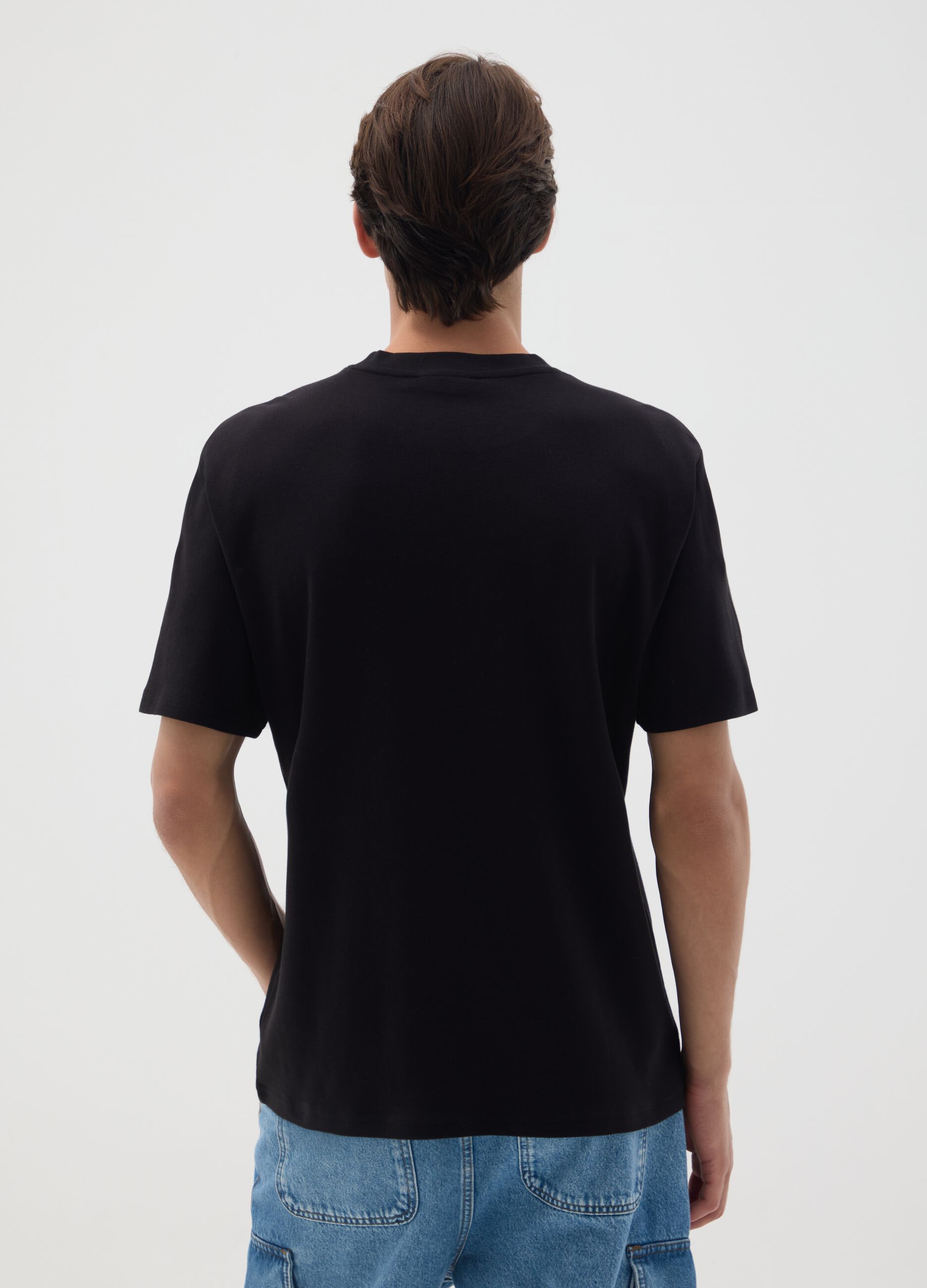 Black pure cotton relaxed fit T-shirt